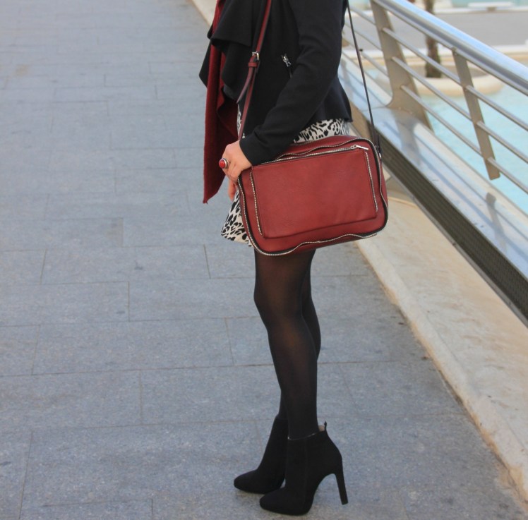 black white burgundy