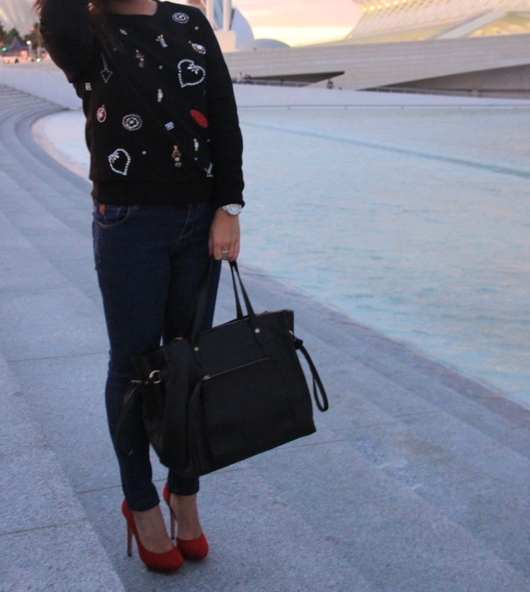 embellished chandelier sweatshirt