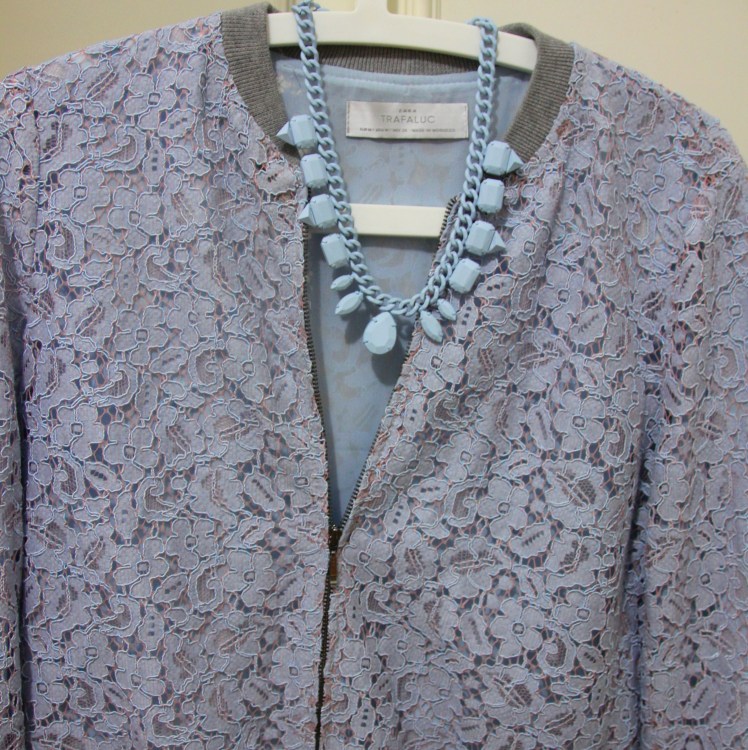 lace pastel blue bomber zara