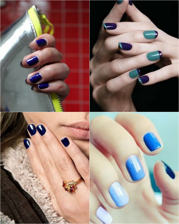 blue colour nails