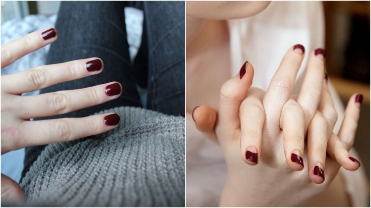 burgundy nails