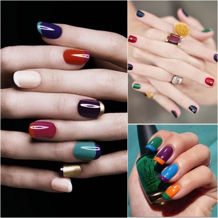 multi color nails