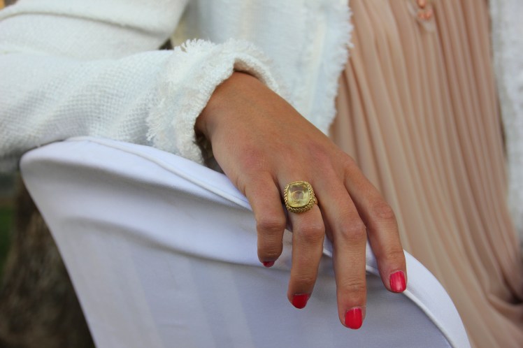 chaqueta blanca de tweed