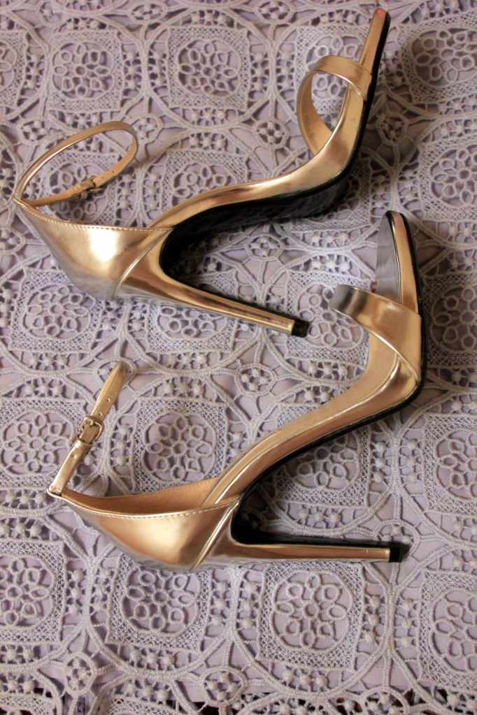 silver high heel sandals