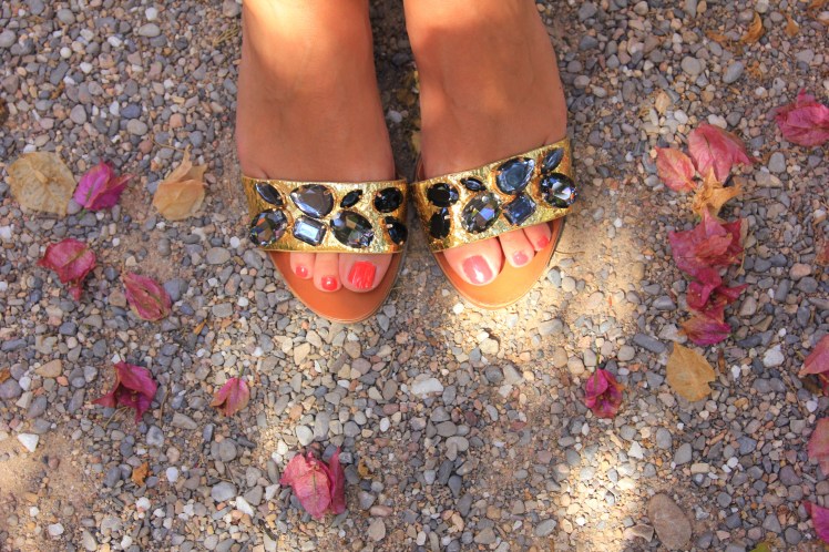 gold sandals