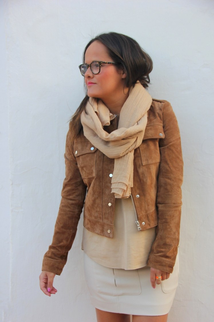 chaqueta de ante marrón